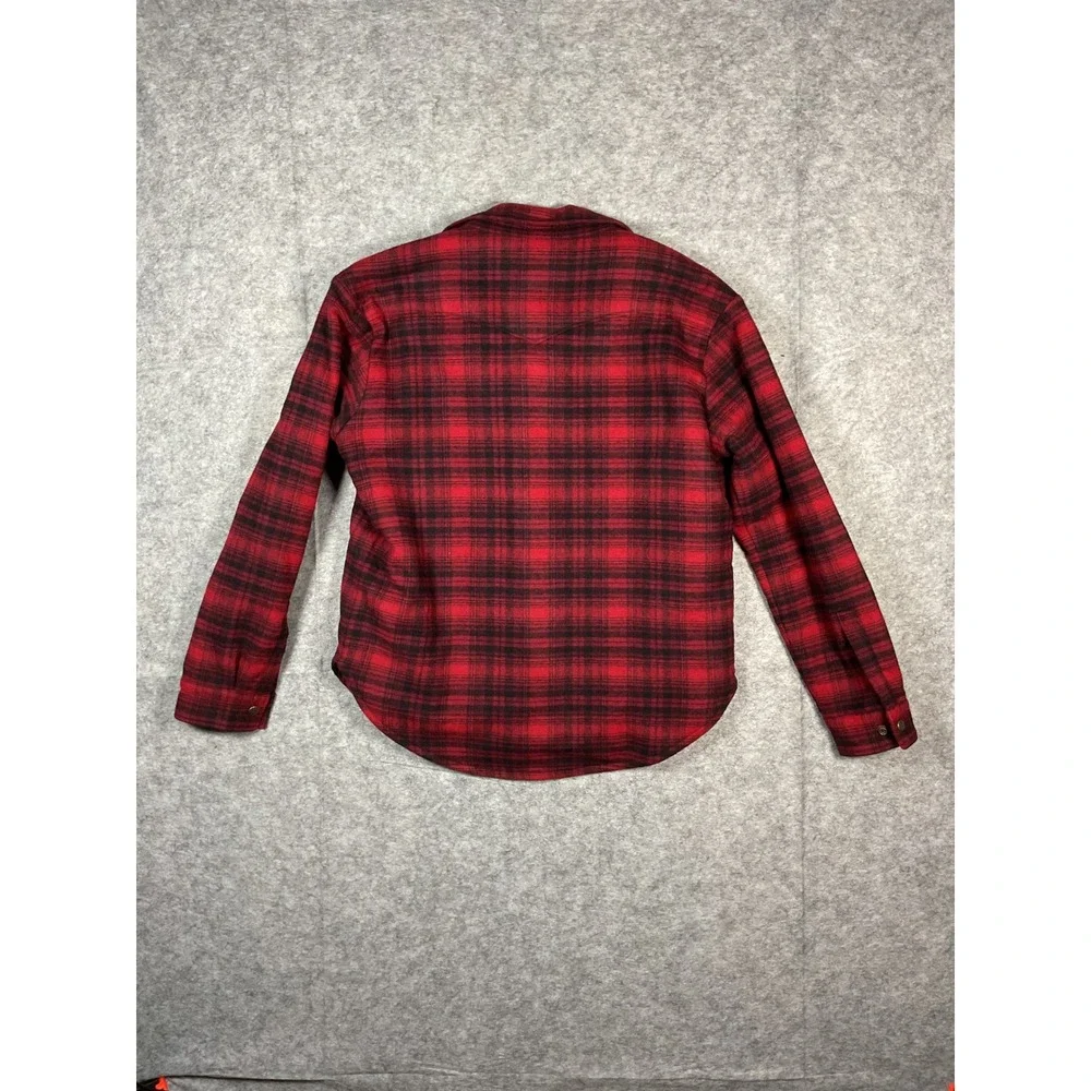 Saint Laurent Red Plaid Sherpa Lined Jacket Mens Size Medium